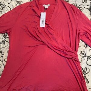Liz Claiborne Coral Wrap Blouse